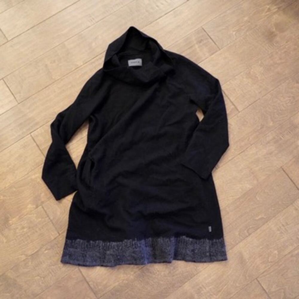 Oska Long Sleeve Cowl Neck Sweater Dress Black Womens Size 1 6/8